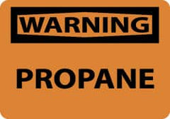 NMC - "Warning - Propane", 7" Long x 10" Wide, Rigid Plastic Safety Sign - Rectangle, 0.05" Thick, Use for Hazardous Materials - Exact Tooling