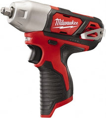 Milwaukee Tool - 1/4" Drive 12 Volt Pistol Grip Cordless Impact Wrench & Ratchet - 0 to 2,500 RPM, 0 to 3,800 BPM, 450 Ft/Lb Torque, Lithium-Ion Batteries Not Included - Exact Tooling