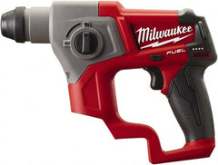 Milwaukee Tool - 12 Volt SDS Plus Chuck Cordless Rotary Hammer - 0 to 6,200 BPM, 0 to 900 RPM, Reversible - Exact Tooling