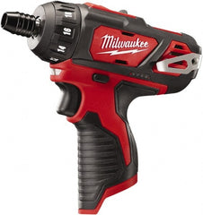 Milwaukee Tool - 12 Volts, Lithium-Ion Battery, Pistol Grip Cordless Screwdriver - 2 Speeds, 400 and 1,500 RPM, 275 Inch/Lbs. Torque - Exact Tooling