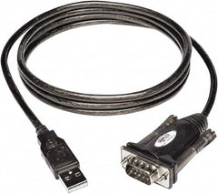 Tripp-Lite - 5' Long, USB A (Male); DB9 (Male) Computer Cable - Black, Male - Exact Tooling