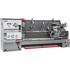 Jet - 26" Swing, 80" Between Centers, 230 Volt, Triple Phase Engine Lathe - 6MT Taper, 10 hp, 40 to 1,800 RPM, 4-1/8" Bore Diam, 43" Deep x 57" High x 138" Long - Exact Tooling