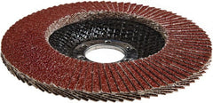 3M - 60 Grit, 4-1/2" Disc Diam, 7/8" Center Hole, Type 27 Ceramic Flap Disc - 13,300 Max RPM, Cloth Backing, Arbor Attaching System, Coated - Exact Tooling