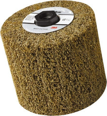 3M - 4-1/2" Diam Aluminum Oxide Hi-Strength Flap Brush - 5/8-11 Thread, 4" Wide, Density 7, Nonwoven, Coarse Grade, 3,500 Max RPM - Exact Tooling