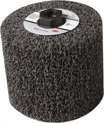 3M - 4-1/2" Diam Aluminum Oxide Match & Finish Flap Brush - 5/8-11 Thread, 4" Wide, Density 5, Nonwoven, Very Coarse Grade, 3,500 Max RPM - Exact Tooling