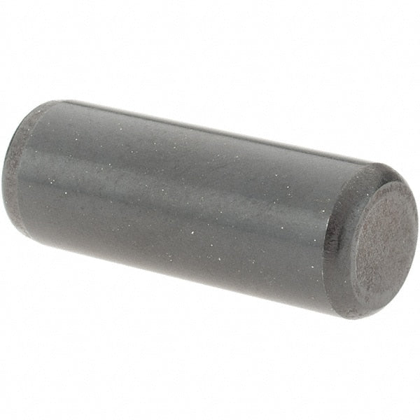 Value Collection - 3/8" Diam x 1" Pin Length Grade 8 Alloy Steel Standard Dowel Pin - Bright Finish, C 47-58 & C 60 (Surface) Hardness, 16,550 Lb (Single Shear), 33,100 Lb (Double Shear) Breaking Strength, 1 Beveled & 1 Rounded End - Exact Tooling