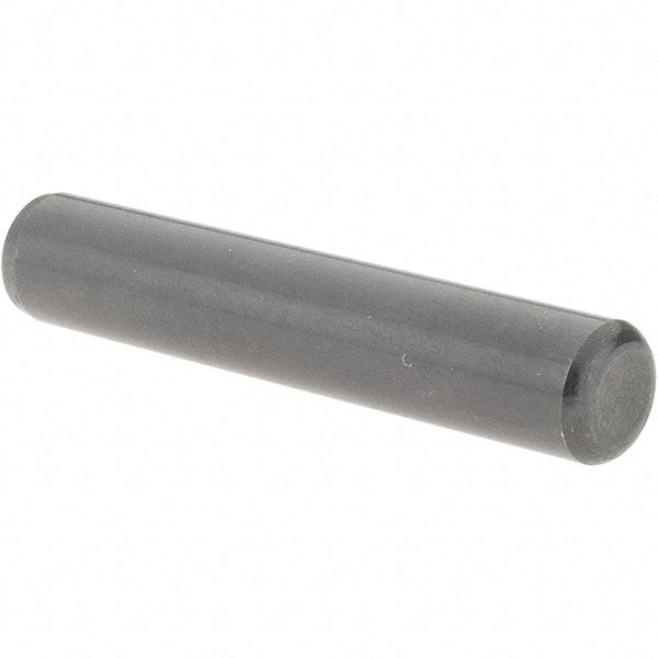 Value Collection - 3/8" Diam x 2" Pin Length Grade 8 Alloy Steel Standard Dowel Pin - Bright Finish, C 47-58 & C 60 (Surface) Hardness, 16,550 Lb (Single Shear), 33,100 Lb (Double Shear) Breaking Strength, 1 Beveled & 1 Rounded End - Exact Tooling