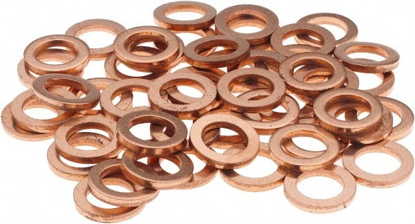 Value Collection - 5/16 SAE, 21/64" ID x 1/2" OD Oil Drain Plug Gasket - 1/16" Thick, Copper - Exact Tooling