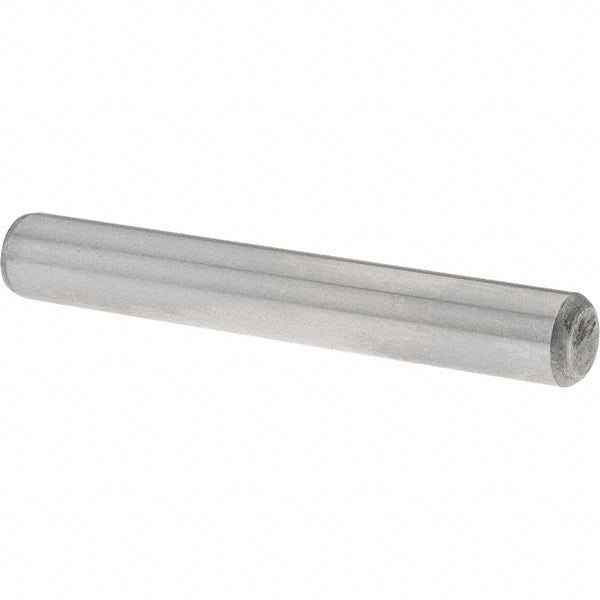 Value Collection - 1/4" Diam x 1-3/4" Pin Length Grade 8 Alloy Steel Standard Dowel Pin - C 50-58 Hardness, 12,800 Lb Breaking Strength, 1 Beveled & 1 Rounded End - Exact Tooling