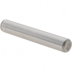 Value Collection - 1/4" Diam x 1-1/2" Pin Length Grade 8 Alloy Steel Standard Dowel Pin - C 50-58 Hardness, 12,800 Lb Breaking Strength, 1 Beveled & 1 Rounded End - Exact Tooling