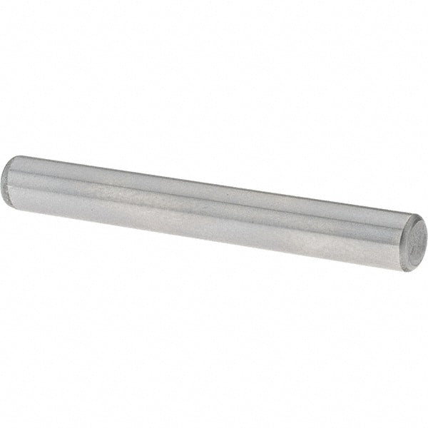 Value Collection - 3/16" Diam x 1-1/2" Pin Length Grade 8 Alloy Steel Standard Dowel Pin - C 50-58 Hardness, 7,200 Lb Breaking Strength, 1 Beveled & 1 Rounded End - Exact Tooling
