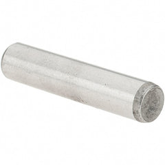 Value Collection - 3/16" Diam x 7/8" Pin Length Grade 8 Alloy Steel Standard Dowel Pin - C 50-58 Hardness, 7,200 Lb Breaking Strength, 1 Beveled & 1 Rounded End - Exact Tooling
