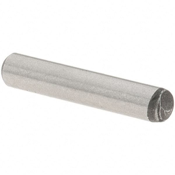 Value Collection - 3/32" Diam x 1/2" Pin Length Grade 8 Alloy Steel Standard Dowel Pin - C 50-58 Hardness, 1,800 Lb Breaking Strength, 1 Beveled & 1 Rounded End - Exact Tooling