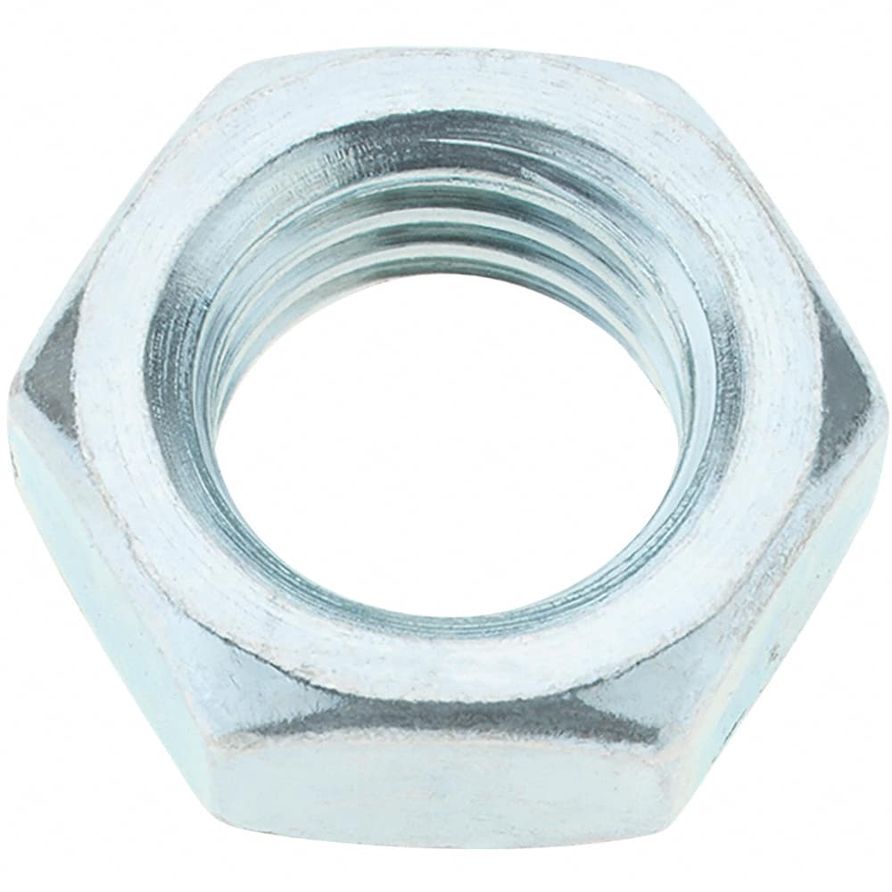 Value Collection - 7/8-9 UNC Steel Right Hand Hex Jam Nut - 1-5/16" Across Flats, 0.4844" High, Zinc-Plated Finish - Exact Tooling