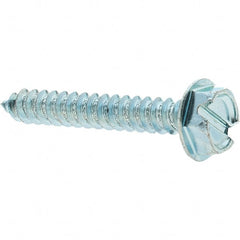 Value Collection - #10 Hex Washer Head Slotted Sheet Metal Screw - Steel, 1-1/4" Length Under Head, Grade 2 - Exact Tooling