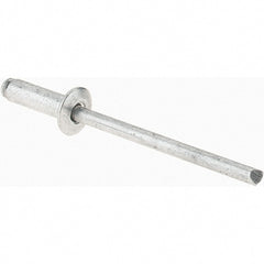 Value Collection - Size 44 Dome Head Aluminum Open End Blind Rivet - Aluminum Mandrel, 0.188" to 1/4" Grip, 1/4" Head Diam, 0.129" to 0.133" Hole Diam, 0.4" Length Under Head, 1/8" Body Diam - Exact Tooling