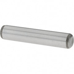 Value Collection - 1/4" Diam x 1-1/4" Pin Length Grade 8 Alloy Steel Standard Dowel Pin - C 50-58 Hardness, 12,800 Lb Breaking Strength, 1 Beveled & 1 Rounded End - Exact Tooling