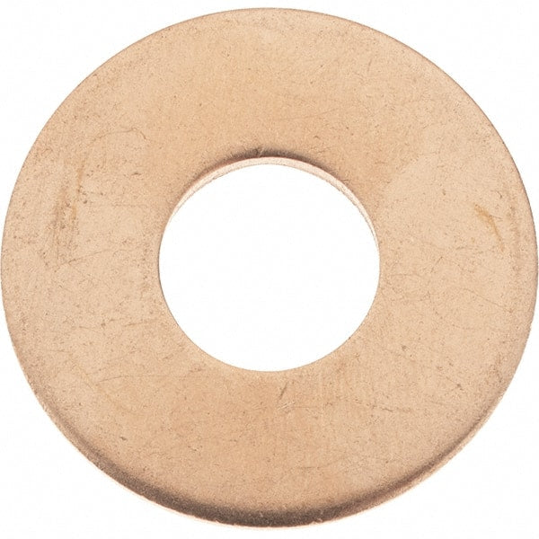 Value Collection - 1/2" Screw, Copper Standard Flat Washer - 0.563" ID x 1-3/8" OD, 0.091" Thick, Plain Finish - Exact Tooling