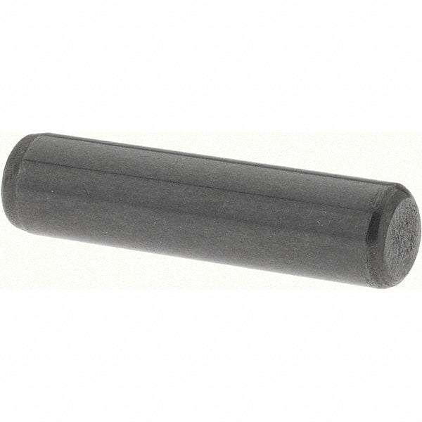 Value Collection - 3/16" Diam x 3/4" Pin Length Grade 8 Alloy Steel Standard Dowel Pin - Bright Finish, C 47-58 & C 60 (Surface) Hardness, 4,150 Lb (Single Shear), 8,300 Lb (Double Shear) Breaking Strength, 1 Beveled & 1 Rounded End - Exact Tooling