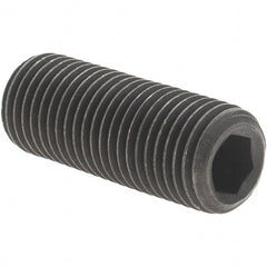 Value Collection - 3/8-24 UNF, 1" OAL, Cup Point Set Screw - Grade 8 Alloy Steel, 3/16" Key - Exact Tooling