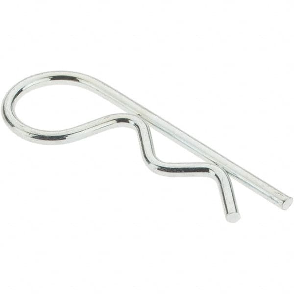 Value Collection - 3/16 to 1/4" Shaft Diam, 15/16" Long, 0.042" Wire Diam, Hair Pin Cotter - Grade 2 Spring Steel, Plain Steel Finish - Exact Tooling