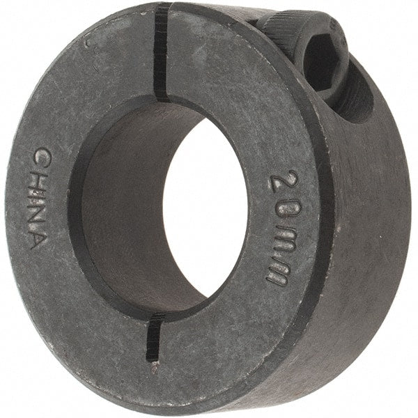 Value Collection - 20mm Bore, Steel, One Piece Clamp Collar - 1-5/8" Outside Diam - Exact Tooling