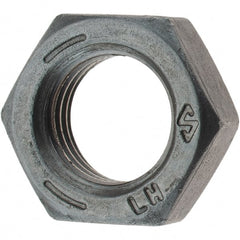 Value Collection - 3/8-24 UNF Steel Left Hand Hex Jam Nut - 9/16" Across Flats, 0.2188" High, Zinc Clear Finish - Exact Tooling