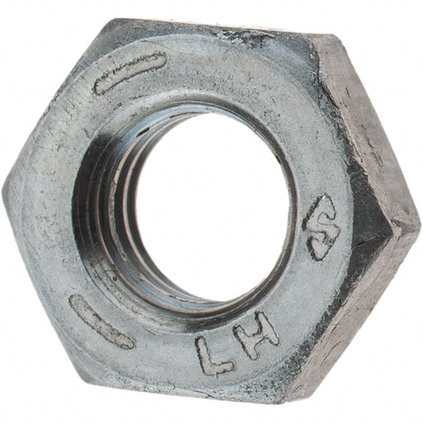 Value Collection - 1/4-28 UNF Steel Left Hand Hex Jam Nut - 7/16" Across Flats, 0.1562" High, Zinc Clear Finish - Exact Tooling