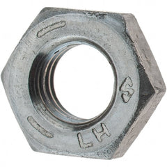 Value Collection - 1/4-28 UNF Steel Left Hand Hex Jam Nut - 7/16" Across Flats, 0.1562" High, Zinc Clear Finish - Exact Tooling