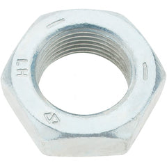 Made in USA - 1-14 UNF Steel Left Hand Hex Jam Nut - 1-1/2" Across Flats, 0.5469" High, Zinc Clear Finish - Exact Tooling