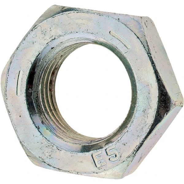Value Collection - 9/16-18 UNF Steel Left Hand Hex Jam Nut - 7/8" Across Flats, 5/16" High, Zinc Clear Finish - Exact Tooling