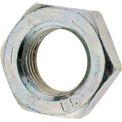 Value Collection - 9/16-18 UNF Steel Left Hand Hex Jam Nut - 7/8" Across Flats, 5/16" High, Zinc Clear Finish - Exact Tooling
