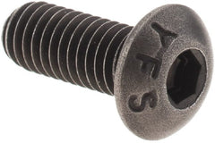 Value Collection - #10-32 UNF Hex Socket Drive, Button Screw - Alloy Steel, Black Oxide Finish, Fully Threaded, 1/2" Length Under Head - Exact Tooling