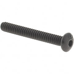 Value Collection - #4-40 UNC Hex Socket Drive, Button Screw - Alloy Steel, Black Oxide Finish, Fully Threaded, 7/8" OAL - Exact Tooling