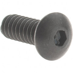 Value Collection - #4-40 UNC Hex Socket Drive, Button Screw - Alloy Steel, Black Oxide Finish, Fully Threaded, 5/16" OAL - Exact Tooling