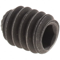 Value Collection - 1/4-20 UNC, 5/16" OAL, Knurled Cup Point Set Screw - Grade 8 Alloy Steel, 1/8" Key - Exact Tooling