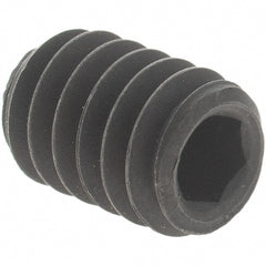 Value Collection - 1/4-20 UNC, 3/8" OAL, Knurled Cup Point Set Screw - Grade 8 Alloy Steel, 1/8" Key - Exact Tooling