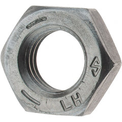 Value Collection - 5/16-24 UNF Steel Left Hand Hex Jam Nut - 1/2" Across Flats, 3/16" High, Zinc Clear Finish - Exact Tooling