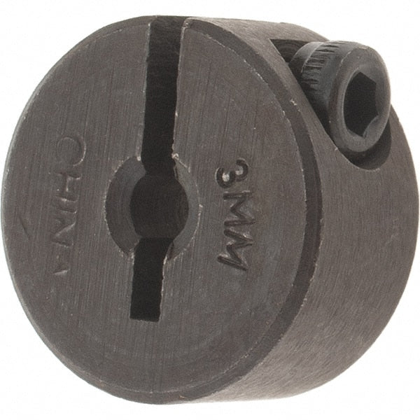 Value Collection - 3mm Bore, Steel, One Piece Clamp Collar - 11/16" Outside Diam - Exact Tooling