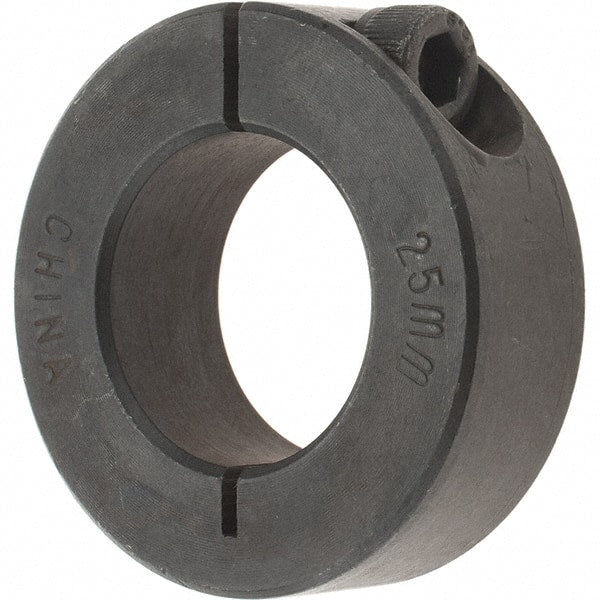 Value Collection - 25mm Bore, Steel, One Piece Clamp Collar - 1-7/8" Outside Diam - Exact Tooling
