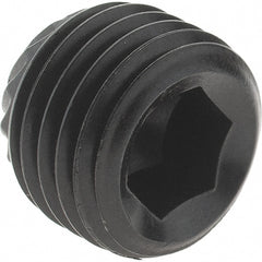 Value Collection - 3/8-24 UNF, 5/16" Long, Knurled Cup Point Set Screw - Grade 8 Alloy Steel, 3/16" Key - Exact Tooling