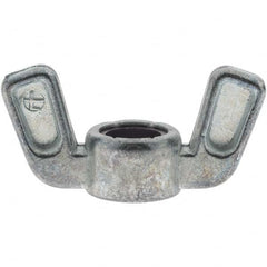 Value Collection - 3/8-16 UNC, Zinc Plated, Zinc Alloy Nylon-Insert Locking Wing Nut - Grade 2, 1-1/2" Wing Span, 0.718" Wing Span - Exact Tooling