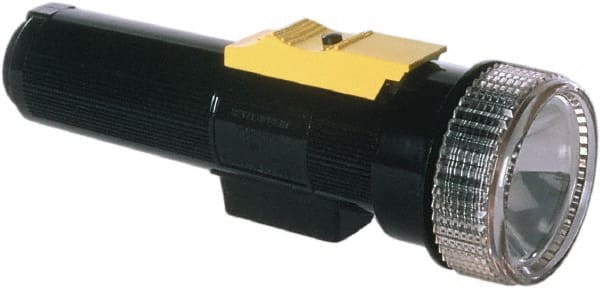 Ability One - LED Bulb, Industrial/Tactical Flashlight - Black, Yellow Plastic Body, D Alkaline Batteries Not Included - Exact Tooling