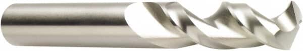 DORMER - 0.689" 130° Spiral Flute Cobalt Screw Machine Drill Bit - Bright Finish, Right Hand Cut, 62mm Flute Length, 123mm OAL, Special Type Point, Straight Shank - Exact Tooling