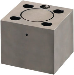 Dayton Lamina - 3/8" Shank Diam, 1-3/8" Base Length x 1-3/8" Base Width x 1-1/4" Base Height, 5/16-18 Thread, Alloy Steel Mold Punch Retainer - 5/16" Dowel Diam, 3/4" Length Between Dowel & Screw, 1-1/2" Thread Length, Ball Lock - Exact Tooling