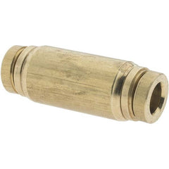 Parker - 1/4" Outside Diam, Brass Push-to-Connect Tube Union - Tube to Tube Connection, Nitrile O-Ring - Exact Tooling