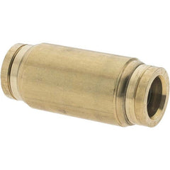 Parker - 1/2" Outside Diam, Brass Push-to-Connect Tube Union - Tube to Tube Connection, Nitrile O-Ring - Exact Tooling