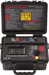 Amprobe - Digital LCD Display, 2,000 Megohm Electrical Insulation Resistance Tester & Megohmmeter - Powered by AA Battery - Exact Tooling