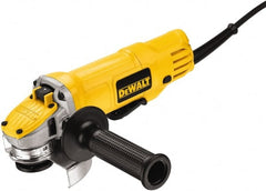 DeWALT - 4-1/2" Wheel Diam, 12,000 RPM, Corded Angle & Disc Grinder - 5/8-11 Spindle, 115 Volts, 9 Amps, Rear Exhaust - Exact Tooling