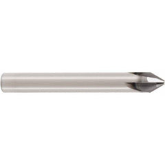 Seco - 4mm Diam 3 Flute Single End Solid Carbide Chamfer Mill - Exact Tooling